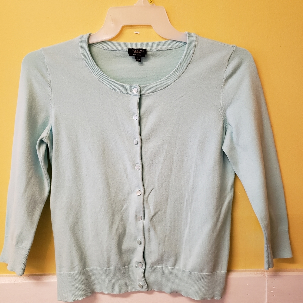 Talbot's Lt green Pima cotton sweater
